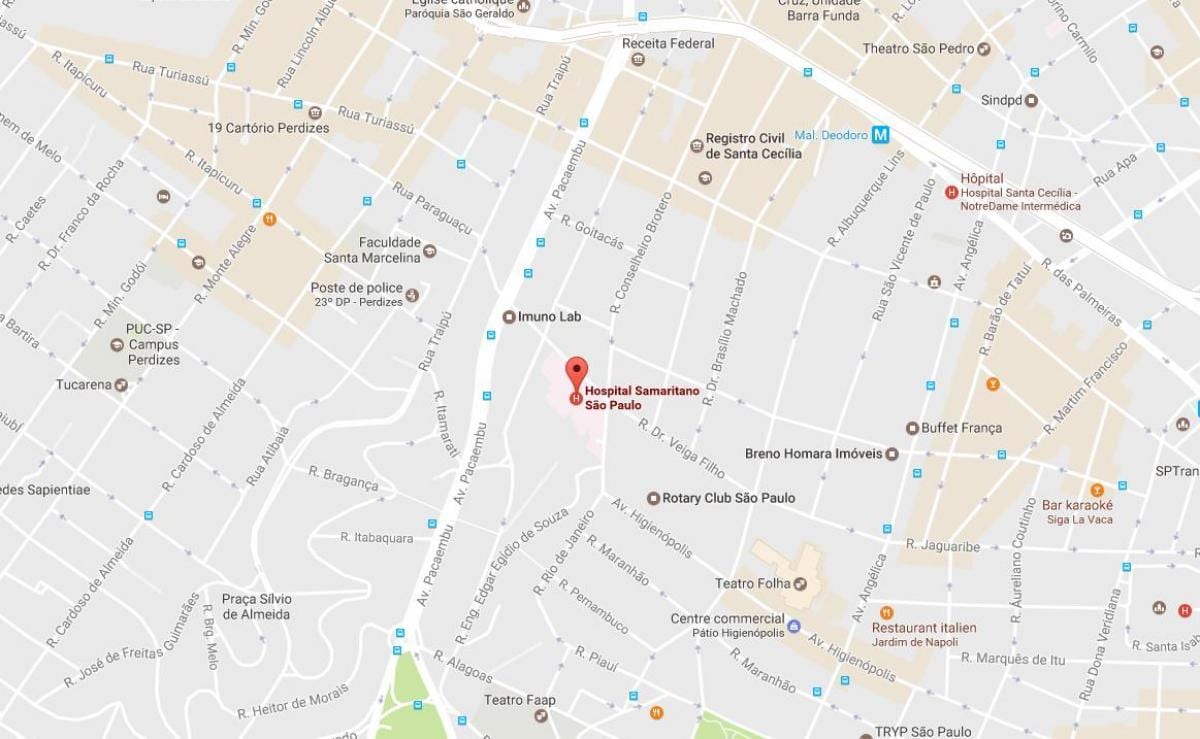 São Paulo bolnišnici zemljevid