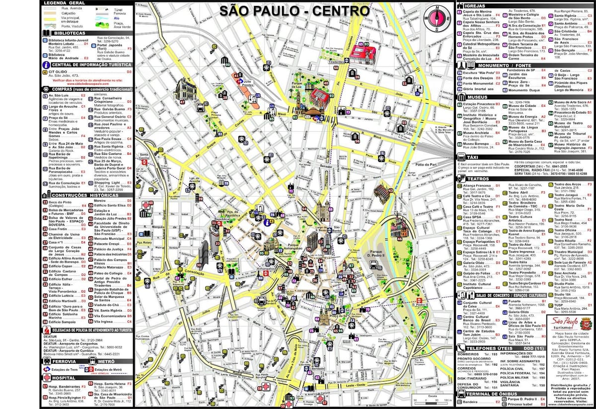 São Paulo mesto zemljevid