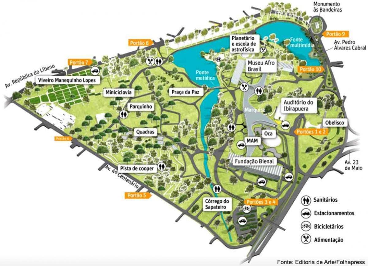 São Paulo park zemljevid