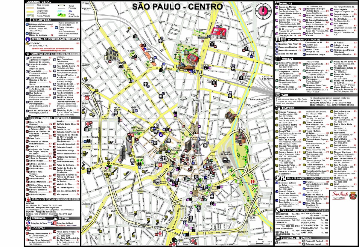 São Paulo ulici zemljevid