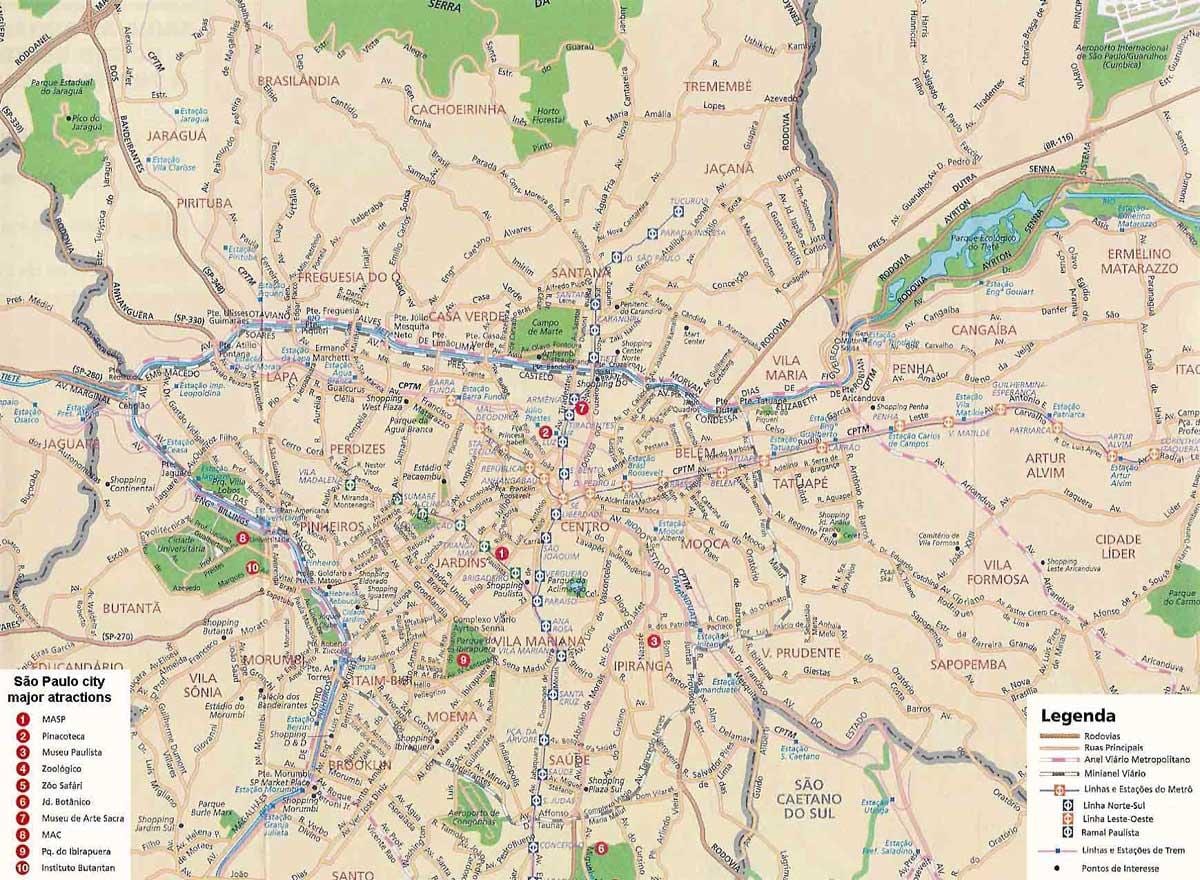 São Paulo, vrt zemljevid