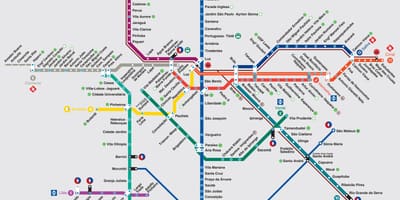 Zemljevid podzemne železnice Sao Paulo