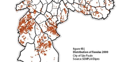 Zemljevid Sao Paulo favelas