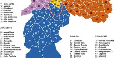 São Paulo občine zemljevid