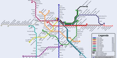 São Paulo, tramvaj zemljevid